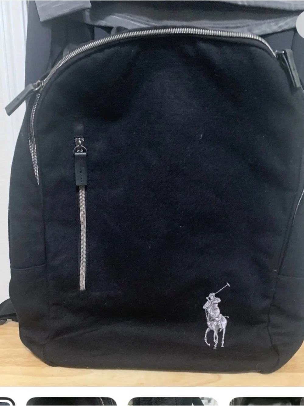 Polo by Ralph Lauren Black Backpack with White Logo